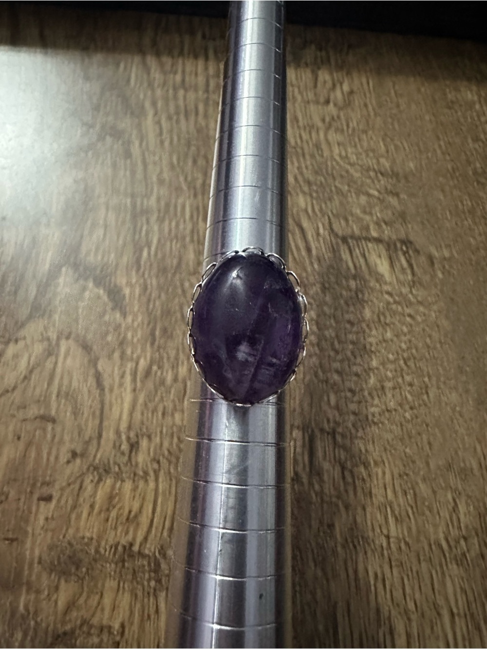 Amethyst ring with silver setting